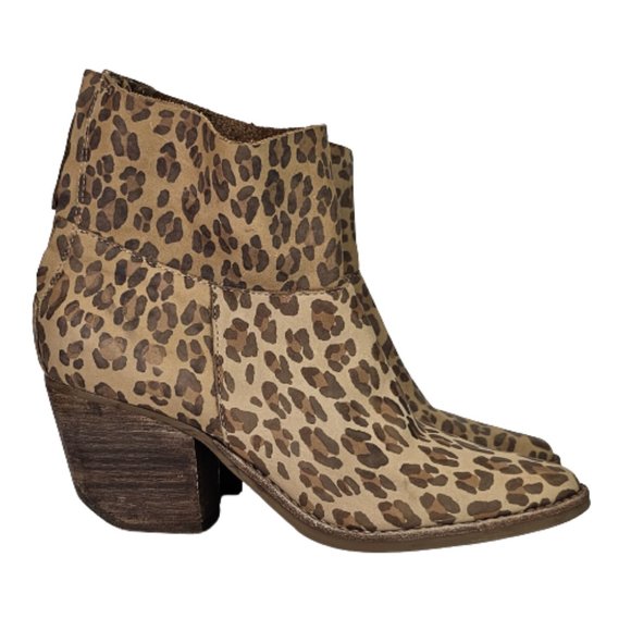 Matissa Premier Leopard Print Suede Leather Ankle Heeled Bootie Shoes Sz 6.5 - Picture 5 of 12